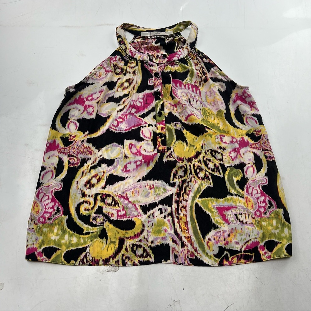 gibgon women’s black pink yellow blouse S L128-24